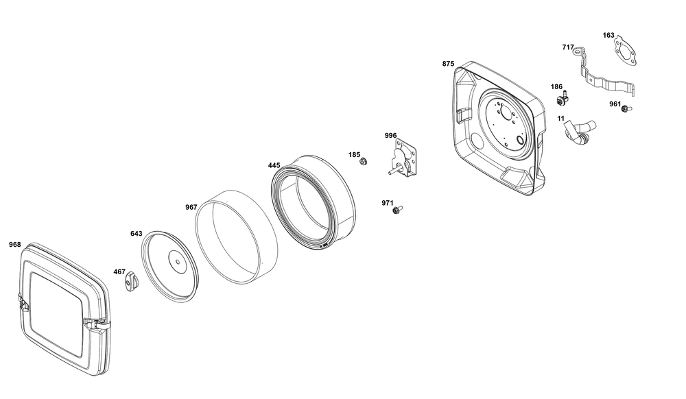 Air Cleaner Group Diagram and Parts List for 305777-0164-B5 200000 - 399999 Briggs and Stratton Engine